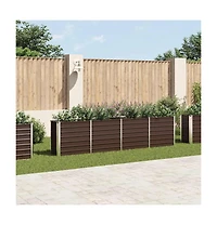 Raised Garden Bed 126"x15.7"x30.3" Galvanized Steel Brown