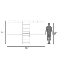 Salina Closet System, 3 Drawers, 5 Shelves, White