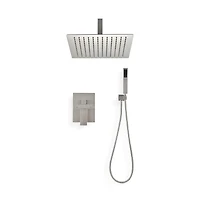 Rainsken Ceiling Mounted Shower System Combo Set with Handheld and 10"Shower head