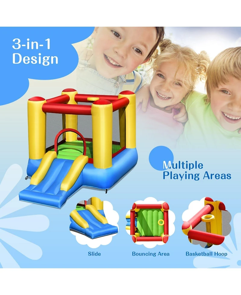 Kids Inflatable Bounce House with Slide and 480W blower