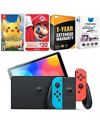 Nintendo Switch Neon Red & Blue Oled Console with Pokemon Let's Go, Pikachu!, Nintendo $20 eShop Gift Card