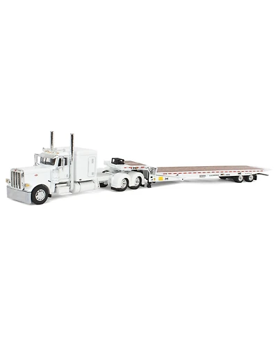 1/64 White Peterbilt 389 w/ Landoll 440B-50CA Traveling Axle Trailer Dcp