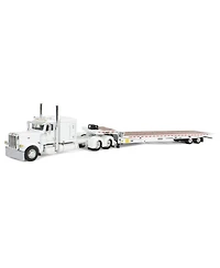 1/64 White Peterbilt 389 w/ Landoll 440B-50CA Traveling Axle Trailer Dcp