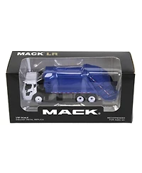 First Gear 1/87 White Mack Lr with Blue McNeilus Meridian Rear Loader Garbage Truck