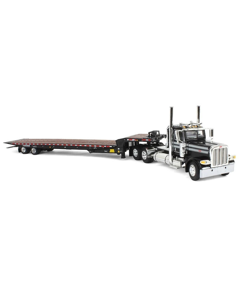 First Gear Dcp 1/64 Black Peterbilt 389 Day Cab Landoll 440B Traveling Axle Trailer 60-2038