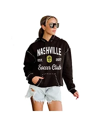 Gameday Couture Women's Black Nashville Sc Catch the Vibe Studded Pullover Hoodie