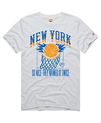 Homage Men's and Women's Ash New York Knicks Hometown Edition Tri-Blend T-Shirt