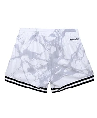 Mitchell & Ness Women's White Philadelphia 76ers Hardwood Classics Marble Shorts