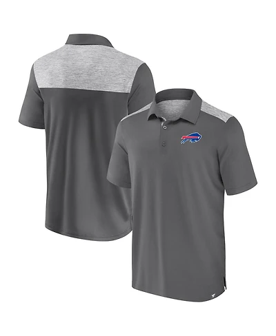 Fanatics Men's Heather Gray Buffalo Bills Long Shot Polo Shirt