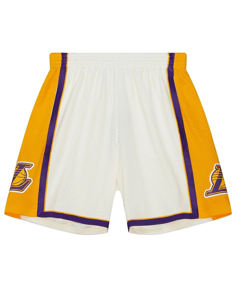 Mitchell & Ness Men's Cream Los Angeles Lakers 2009/10 Hardwood Classics Team Color Swingman Shorts