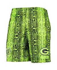 New Era Men's Neon Green Bay Packers Summer Pop Shorts