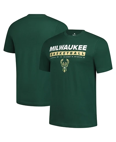 Fanatics Men's Hunter Green Milwaukee Bucks Location Just Net T-Shirt
