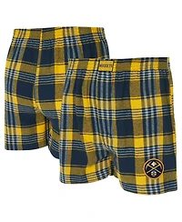 Concepts Sport Men's Navy Denver Nuggets Region Flannel Boxer Shorts