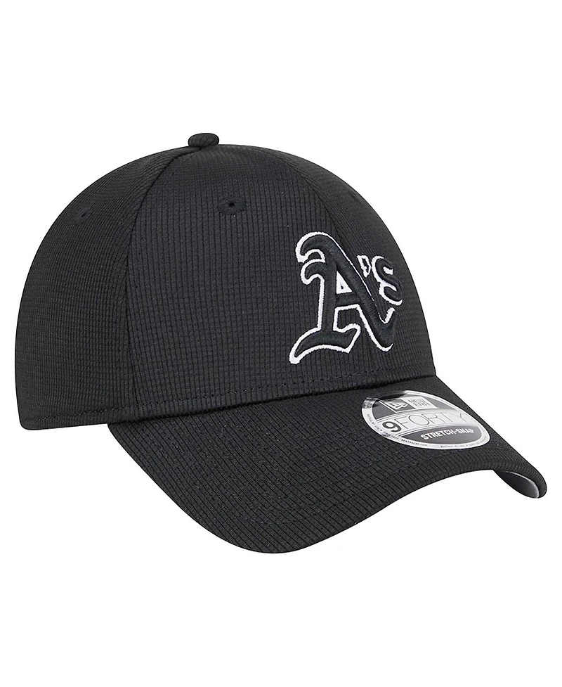 New Era Men's Black Athletics Pivot 9FORTY Adjustable Hat