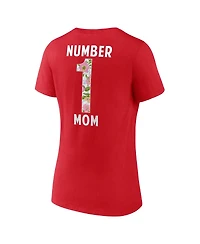 Fanatics Women's Red Kansas City Chiefs Plus Mother's Day Floral V-Neck T-Shirt