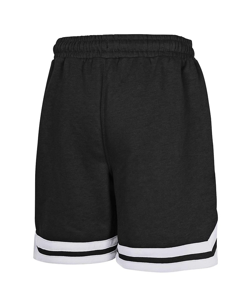 Outerstuff Big Boys and Girls Black Brooklyn Nets Teardrop Fleece Shorts