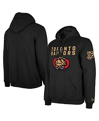 New Era Men's Black Toronto Raptors 2024/25 City Edition Chenille Heavyweight Pullover Hoodie
