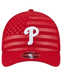 New Era Men's Red Philadelphia Phillies American Flag 9FORTY M-Crown A-Frame Adjustable Hat