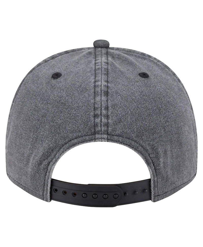 New Era Men's Black Houston Oilers Throwback Washed A-Frame 9FIFTY Snapback Hat