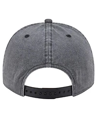 New Era Men's Black Houston Oilers Throwback Washed A-Frame 9FIFTY Snapback Hat