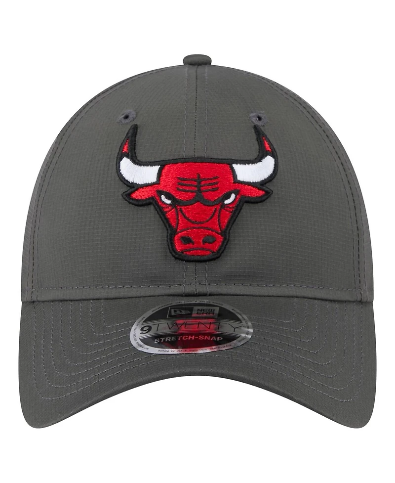 New Era Men's Charcoal Chicago Bulls Active Ripstop 9TWENTY Adjustable Hat