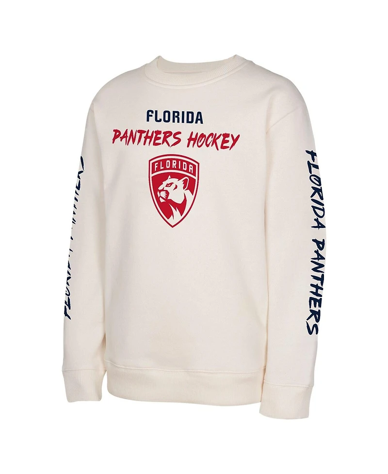 Outerstuff Big Boys and Girls Cream Florida Panthers Star Power Pullover Sweatshirt