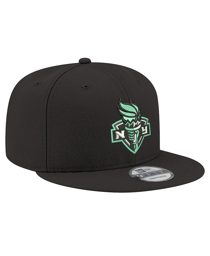 New Era Men's and Women's Black New York Liberty Logo 9FIFTY Snapback Hat
