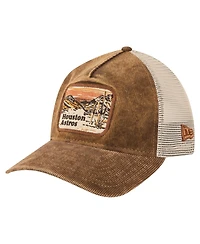 New Era Men's Dark Brown Houston Astros Vintage Landscape 9TWENTY A-Frame Adjustable Trucker Hat