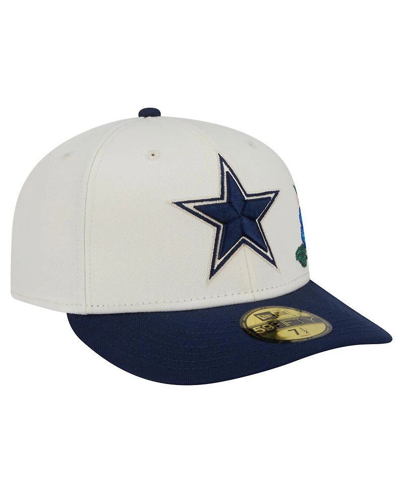 New Era Men's Cream/Navy Dallas Cowboys Tonal Florals 59FIFTY Fitted Hat