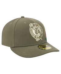 New Era Men's Olive Boston Celtics Tonal Florals 59FIFTY Fitted Hat