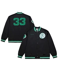 Mitchell & Ness Men's Black Larry Bird Boston Celtics Nba Legends Full-Snap Satin Jacket