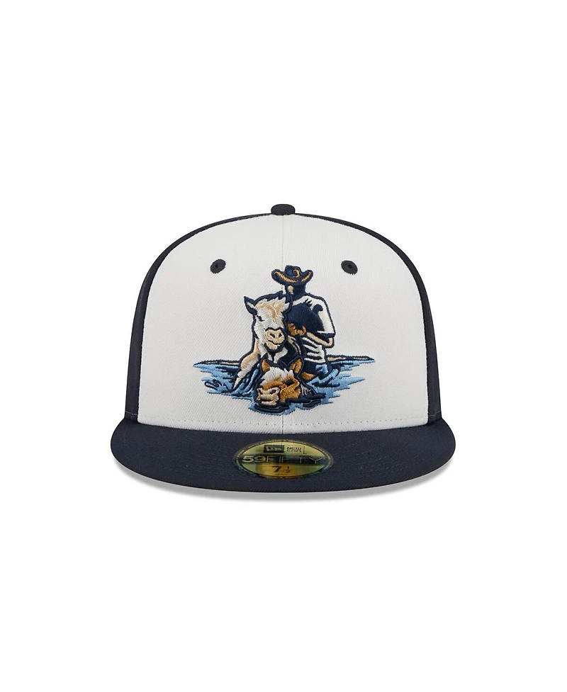 New Era Men's Off White Delmarva Shorebirds Theme Nights 59FIFTY Fitted Hat