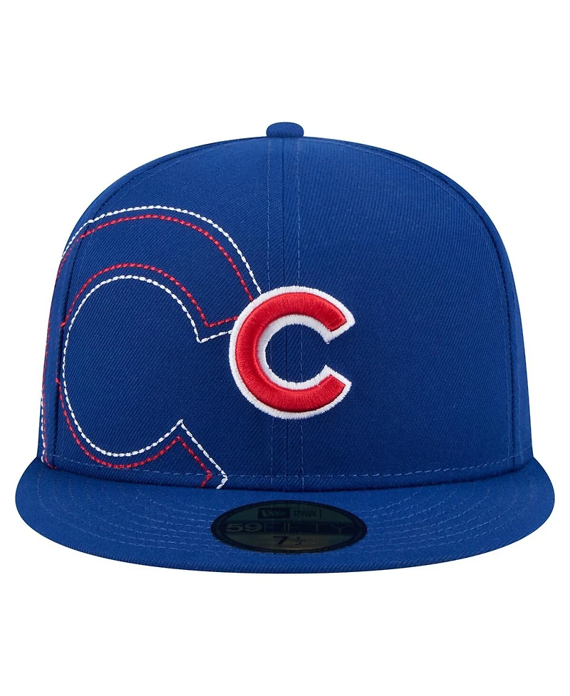 New Era Men's Royal Chicago Cubs Yarn Stitch 59FIFTY Fitted Hat