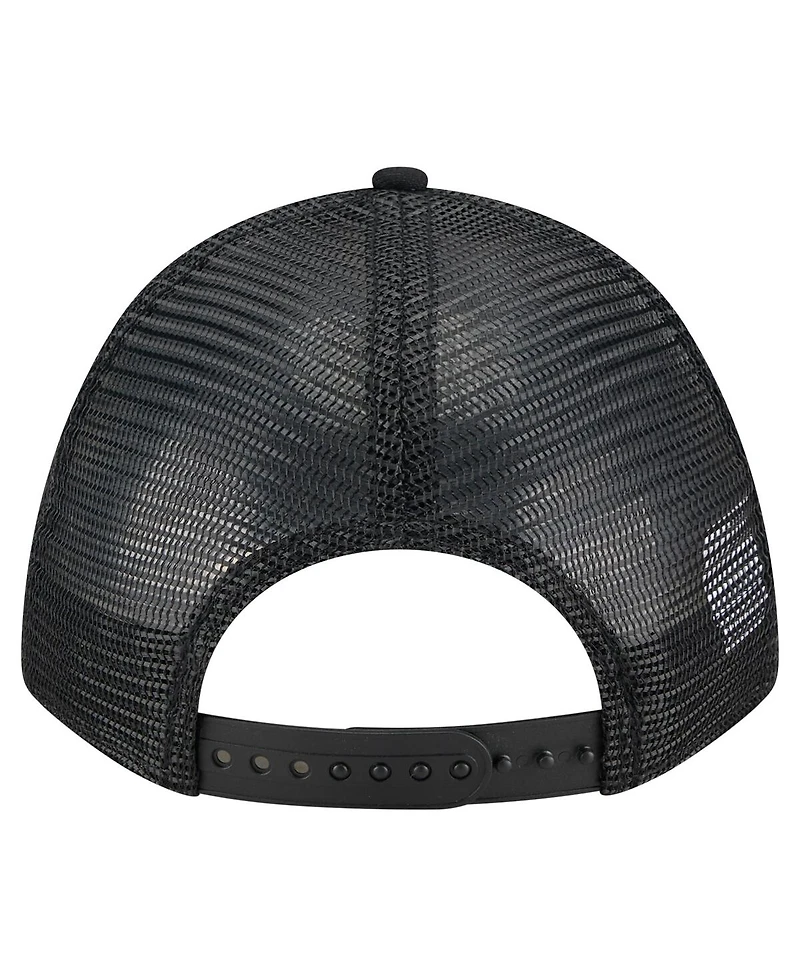 New Era Men's Black Athletics City Initial 9FORTY A-Frame M-Crown Adjustable Trucker Hat
