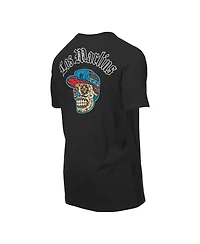New Era Men's Black Miami Marlins Sugar Skulls T-Shirt