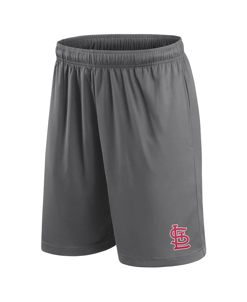 Fanatics Men's Gray St. Louis Cardinals Primary Logo Shorts
