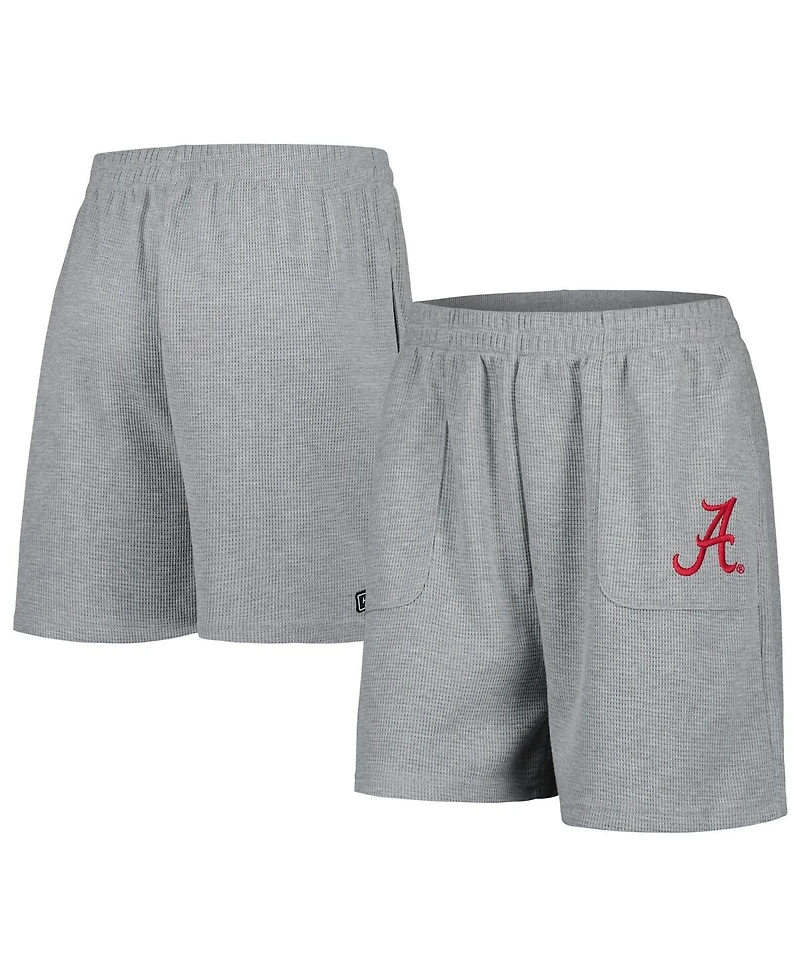 Hype and Vice Women's Heather Gray Alabama Crimson Tide Pocket Hit Grand Slam Waffle Shorts