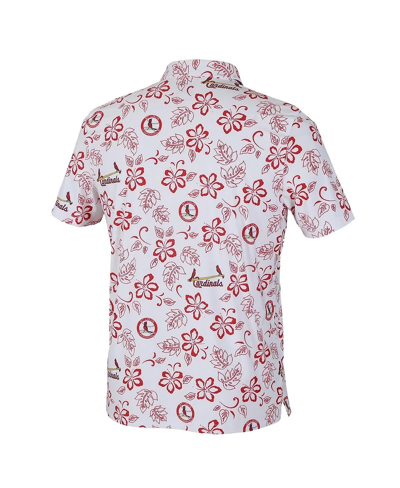 Reyn Spooner Men's White St. Louis Cardinals Cooperstown Collection Performance Polo Shirt