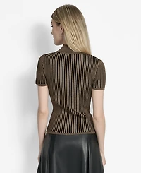 Dkny Women's Transfer Rib Mock-Neck Sweater