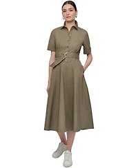 Dkny Jeans Women's Dropped Waist Button-Front Collared Dress - Kj5