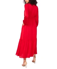 1.state Women's Drawstring-Waist Button-Front Maxi Dress