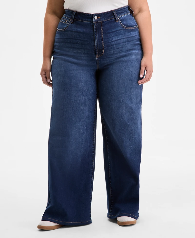On 34th Trendy Plus High-Rise Wide-Leg Jeans, Exclusively at Macy's