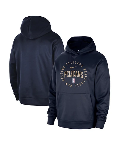 Nike Men's Navy New Orleans Pelicans 2024/25 Spotlight On-Court Practice Performance Pullover Hoodie