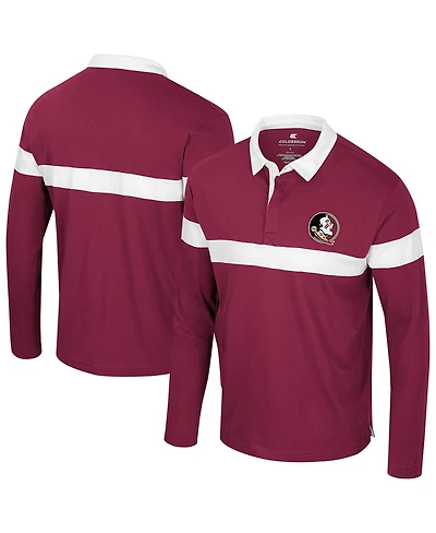 Colosseum Men's Garnet Florida State Seminoles Too Cool for School Long Sleeve Polo Shirt
