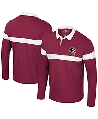Colosseum Men's Garnet Florida State Seminoles Too Cool for School Long Sleeve Polo Shirt