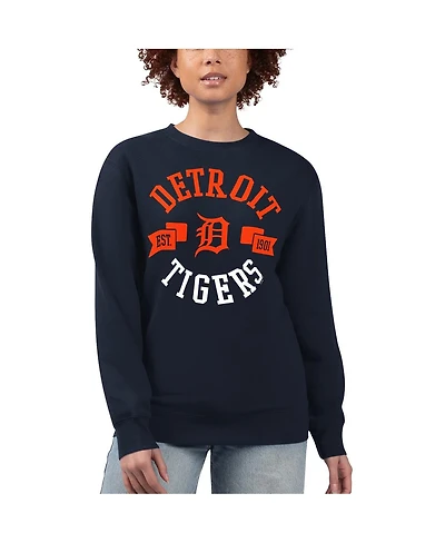G-iii 4Her by Carl Banks Women's Navy Detroit Tigers Team Logo Fleece Pullover Sweatshirt