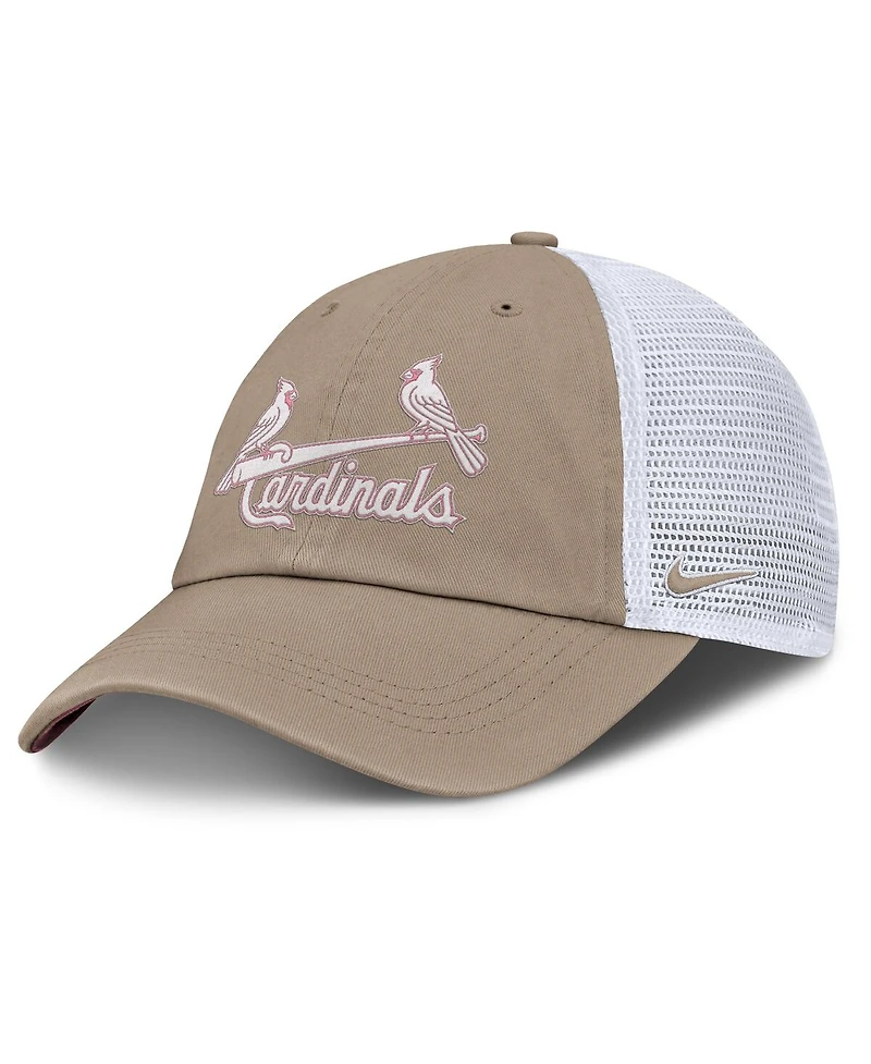 Nike Men's and Women's Khaki/White St. Louis Cardinals Club Trucker Adjustable Hat