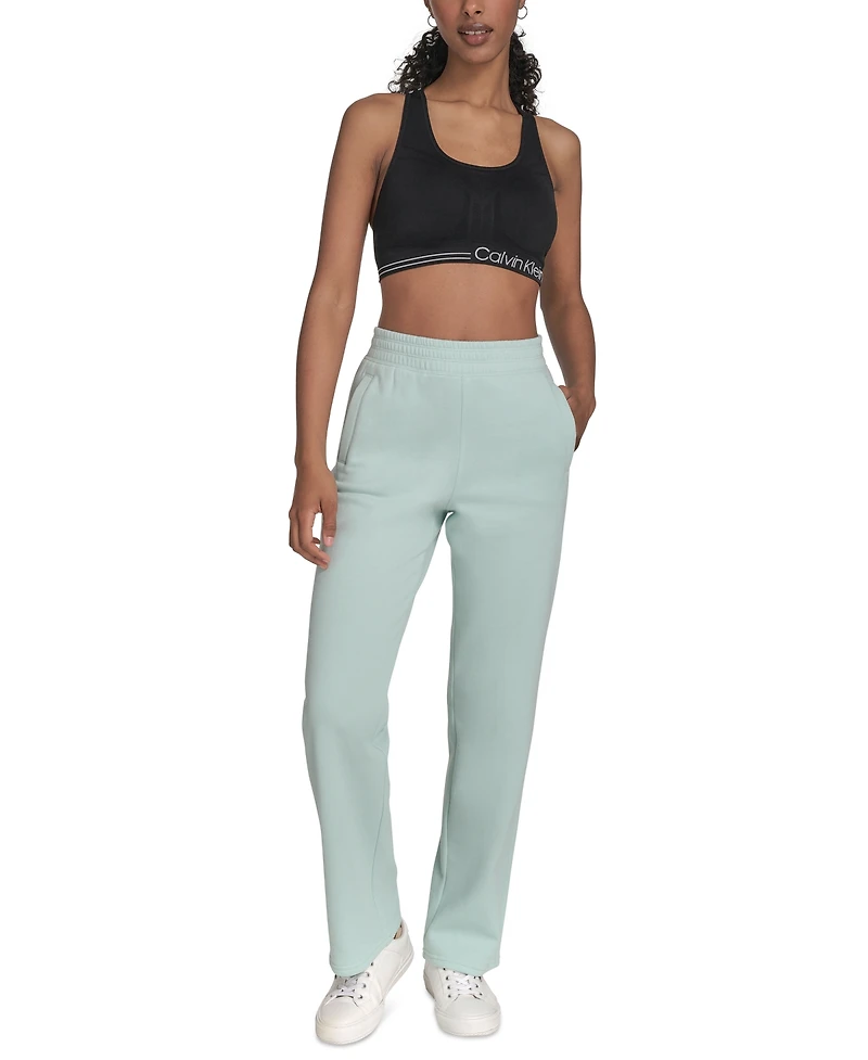 Calvin Klein Performance Women's High-Waist Straight-Leg Sweatpants
