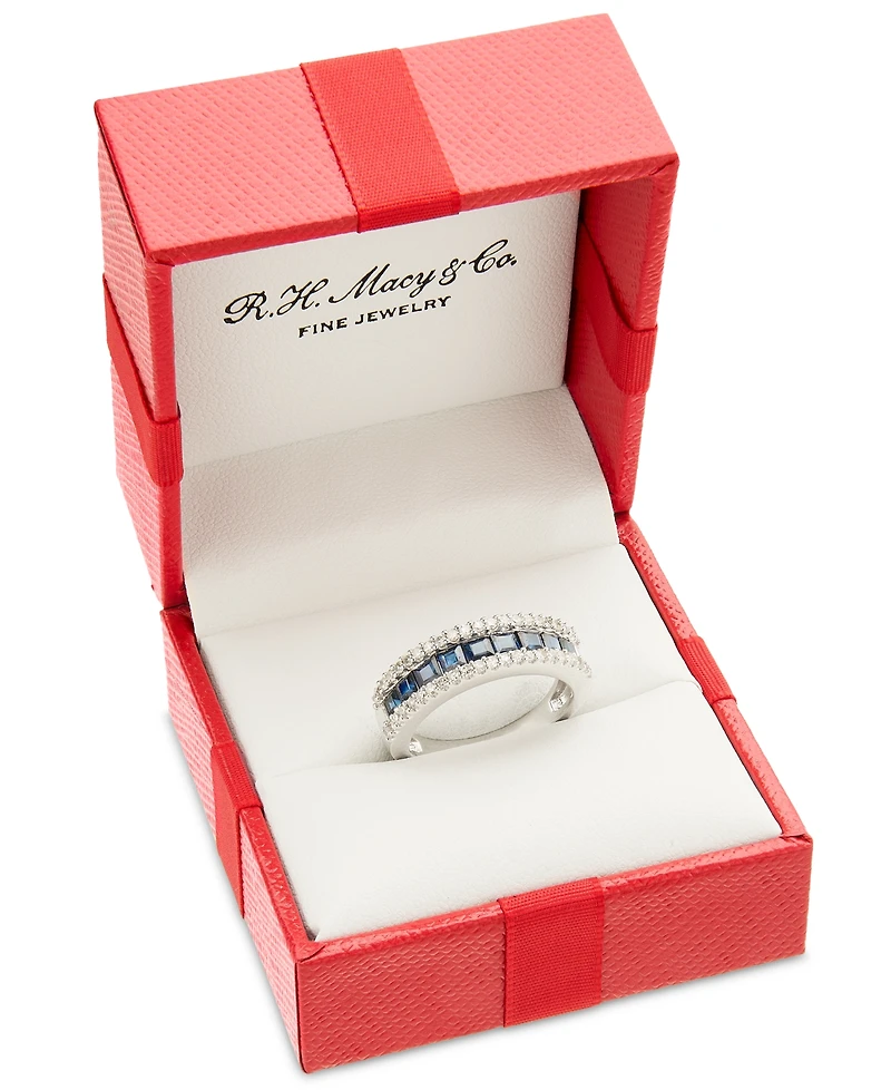 Emerald (1 ct. t.w.) & Diamond (1/3 Channel Set Band 14k Gold (Also available Ruby Sapphire)