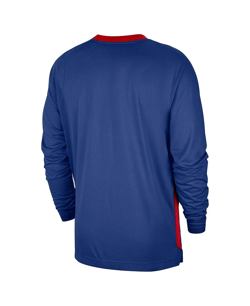 Nike Men's Blue Sacramento Kings 2024/25 City Edition Authentic Pregame Performance Long Sleeve Shooting T-Shirt